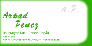 arpad pencz business card